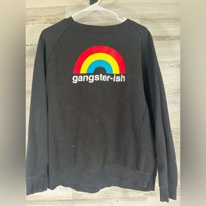 Enjoi Gangsterish Rainbow Black Crew Neck Sweatshirt Size Large unisex
